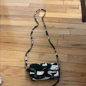 Vera Bradley Black White & Green Quilted Crossbody